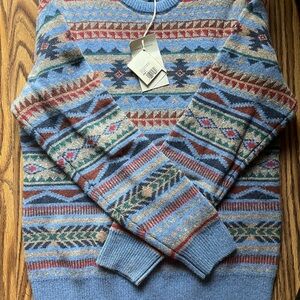 Faherty Multicolor Patterned Crewneck Sweater